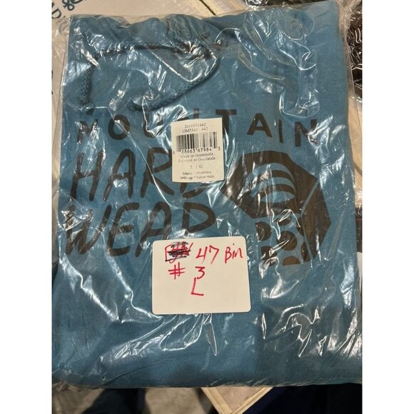 Mountain Hardwear Mens Sz. L Logo Pullover Hoodie Blue NWT - Picture 6 of 7